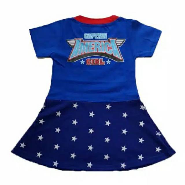 Kostum baju anak perempuan captain AMERICA GIRL