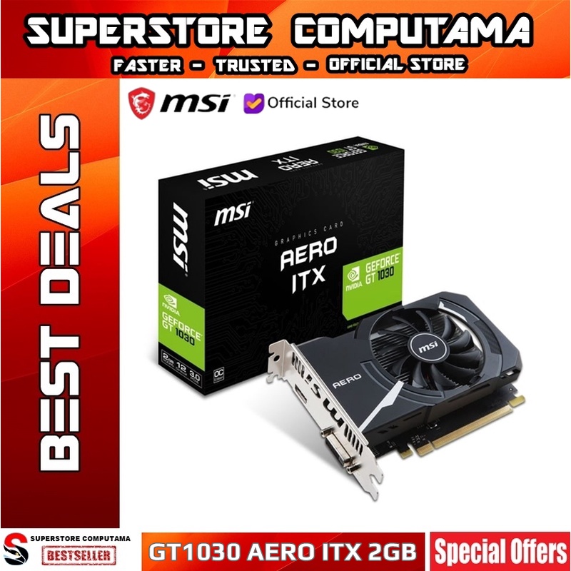 Jual VGA MSI Geforce GT1030 - GT 1030 AERO ITX OC 2GB DDR4 | Shopee ...