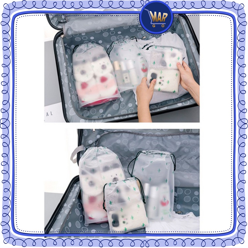 Pouch serut, travel organizer, tas plastik make up