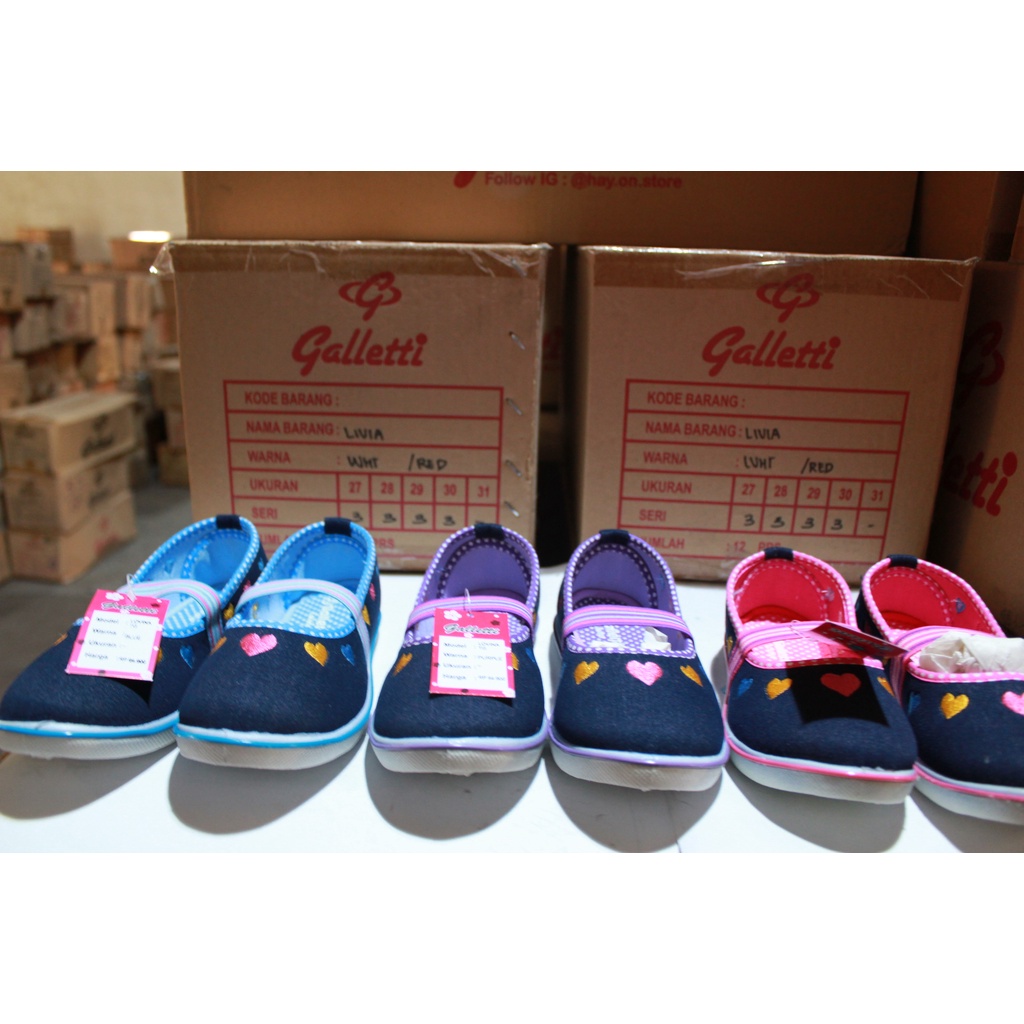 FLASH SALE - GALLETTI LOVINA  Sepatu sekolah hitam MODEL LOVINA cek sepatu anak perempuan motif model terbaru