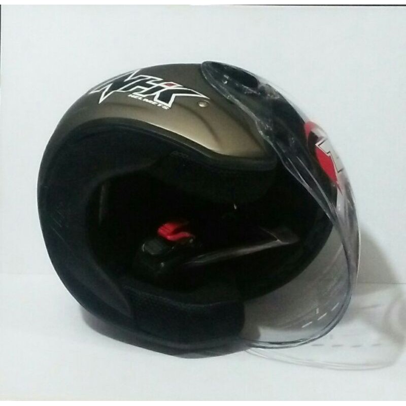 HELM HALF FACE HELM NHK HALF FACE NHK R6 GREY DOFF HELM PRIA WANITA KUALITAS PREMIUM ORIGINAL