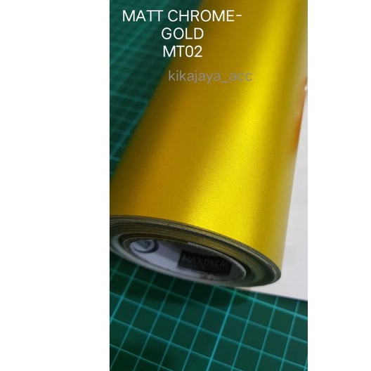 SKOTLET KUNING EMAS GOLD DOFF METALIK STIKER SKOTLET MOTOR MOBIL GOLD MATT CHROME MAXDECAL MT02