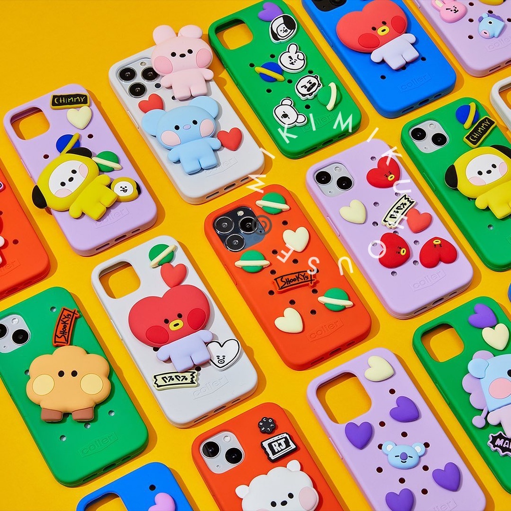 BT21 COLLER JIBBITZ CROCS & STICON CASE CASING OFFICIAL STICKER HP DIY CUSTOM SILICONE BTS KOREA PRO