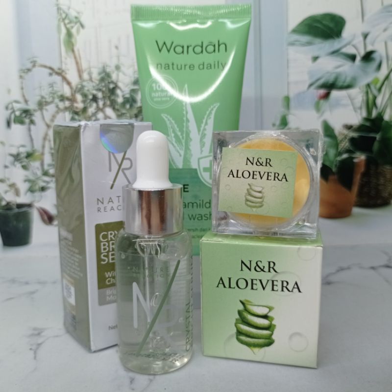 PAKET N&amp;R ALOVERA 3 IN 1 | Facial Foam + Cream N&amp;R +Serum Nr+