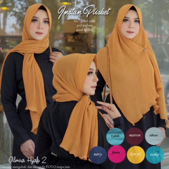 Jilbab instan plisket