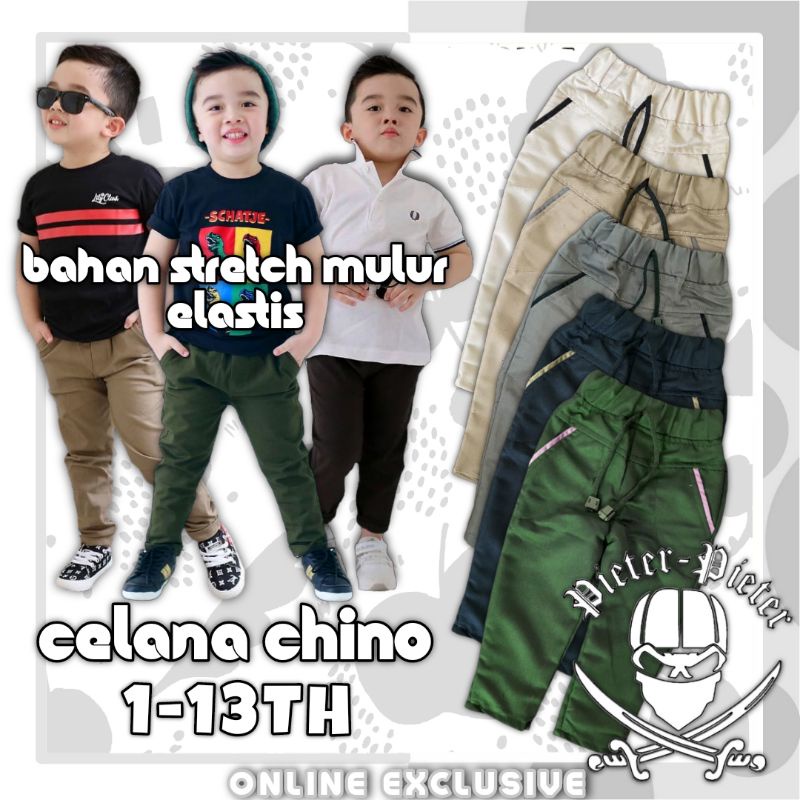 (BISA COD) Celana Chino Anak Panjang Original pieter.pieter Usia 1-13 Tahun Cewe Cowo UNISEX