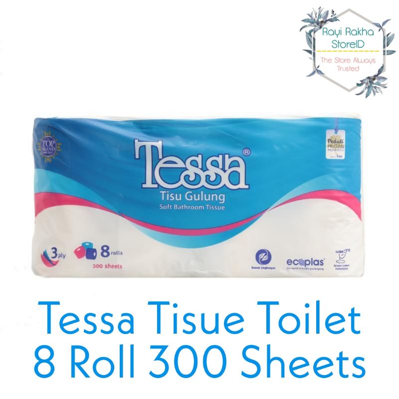 Jual Tessa Tissue Toilet Isi 8 Roll 300 Sheets / Tessa Tisue Badroom