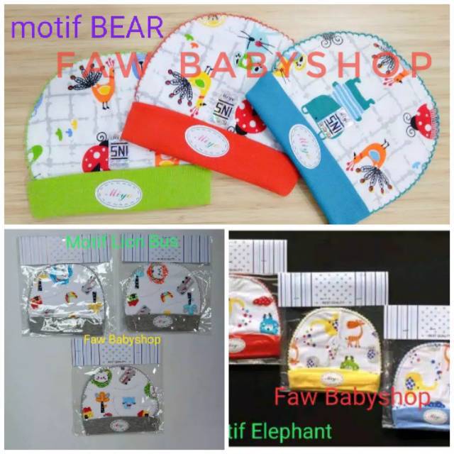 MIYO MOTIF Topi Bulat Newborn