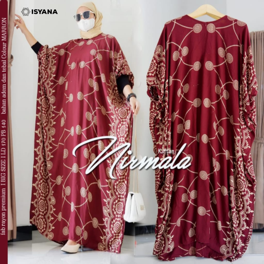 nirmala kaftan abaya pakaian baju gamis dress dres syari gaun longdress maxy maxi super jumbo batik 