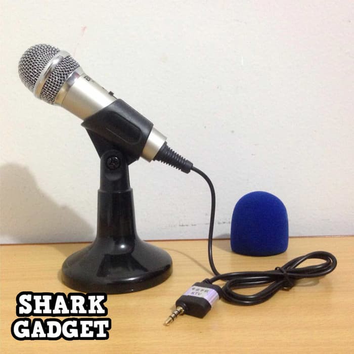 Microphone Eksternal Smule for Hp / Laptop / PC (Mic Kabel + Stand)
