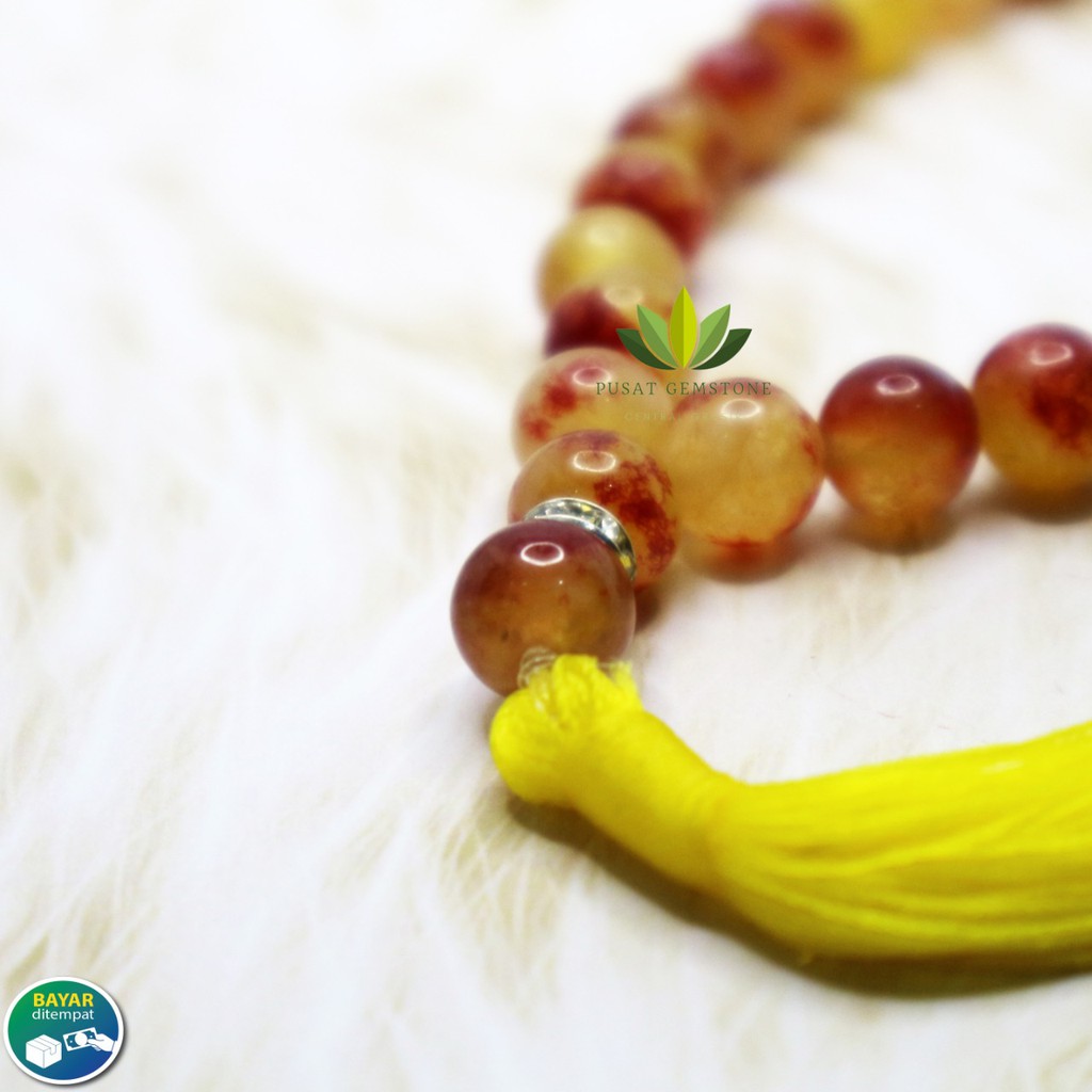 Tasbih Giok Kuning Gradasi 33 Butir Natural