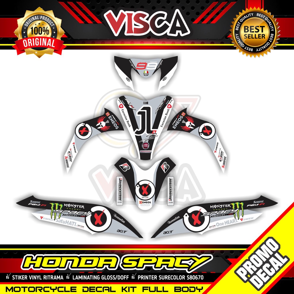 Decal Spacy Full Body Stiker Motor Spacy Full Body Striping Spacy Variasi Lorenzo