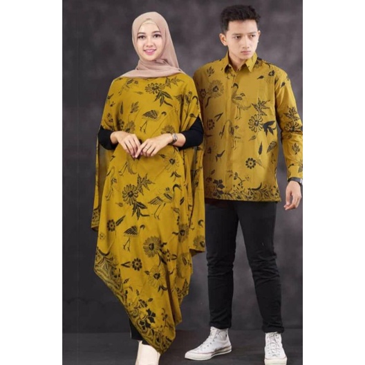 BATIK COUPLE KAFTAN PARIS PREMIUM KEMEJA PANJANG KATUN SOLO LAPIS FURING
