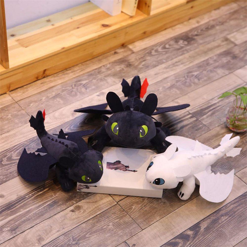 Needway  Toothless Plush Toy Hadiah Anak Karakter Anime Putih Boneka Boneka Hitam