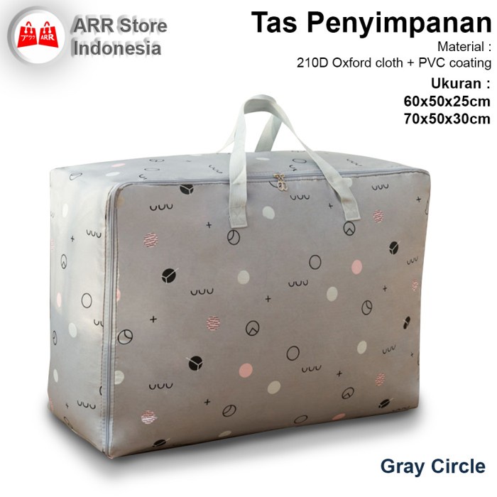 Tas Penyimpanan Jinjing Travel Storage Bag Serbaguna Gray Circle