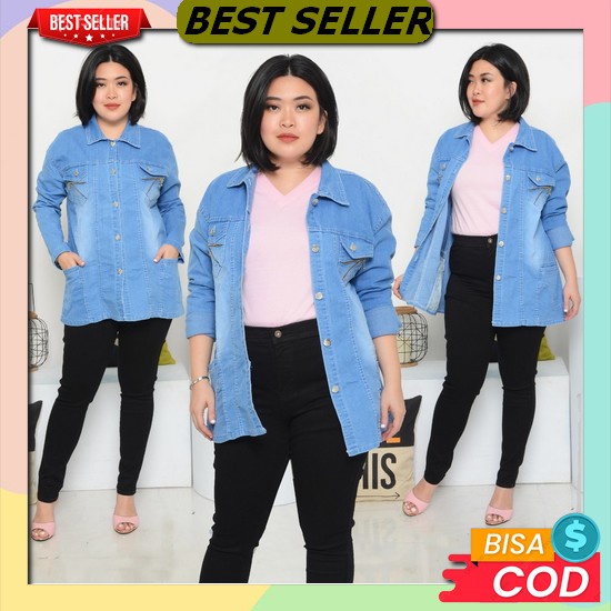 Jaket Jeans Kekinian Korea Jeket Denim Outer Levis Cewek Outwear Wanita Outerwear Jins Cewe Remaja B