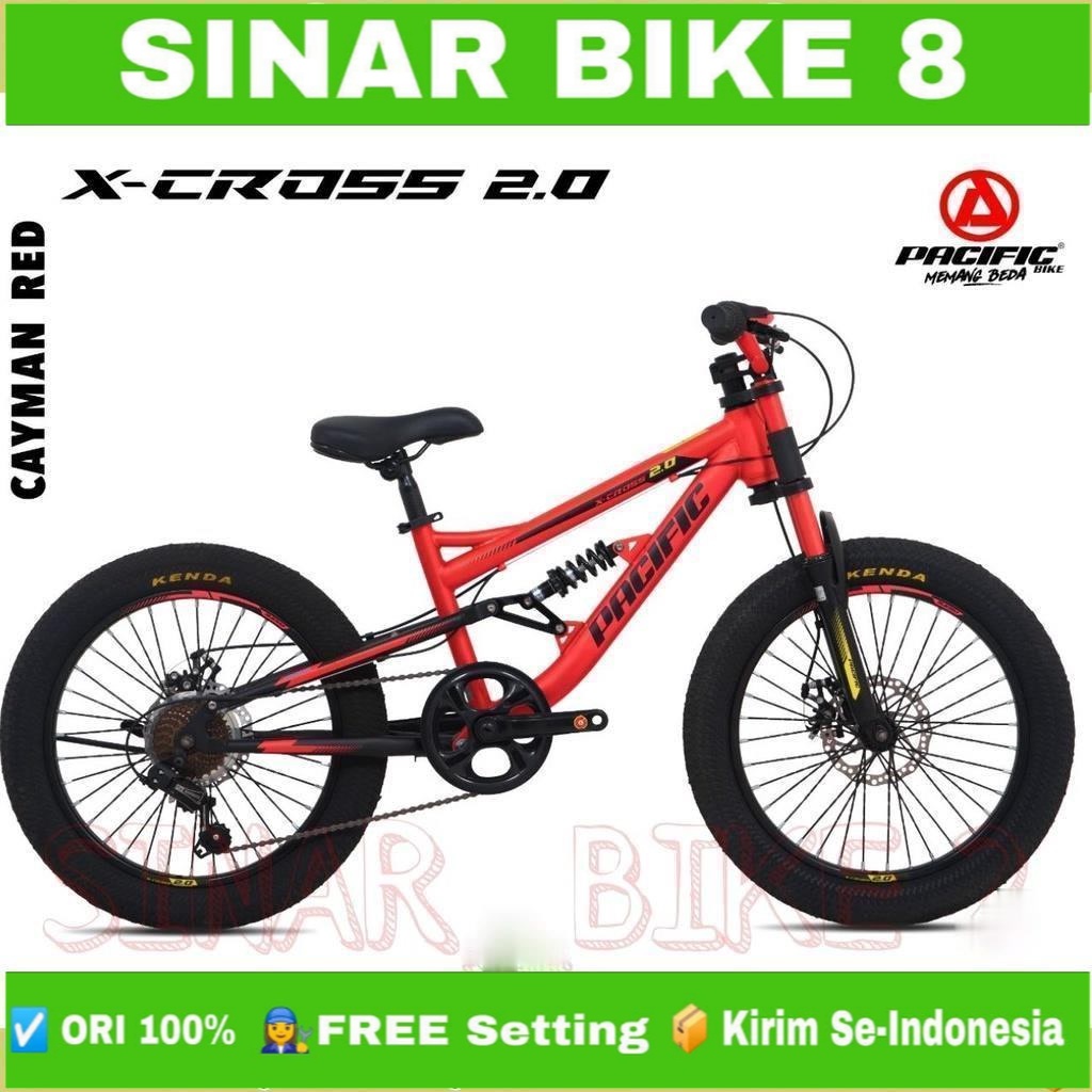 Sepeda Gunung MTB Pacific X - Cross 2.0 Full Suspensi 7 Speed