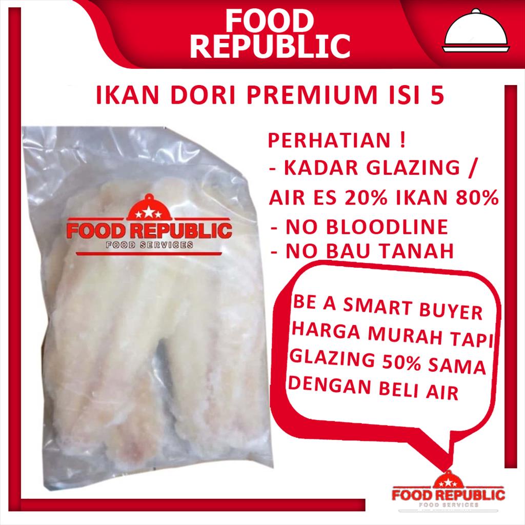 Ikan Dori / Dory Frozen Fillet Lokal 1 KG isi 4 / 5 standar resto