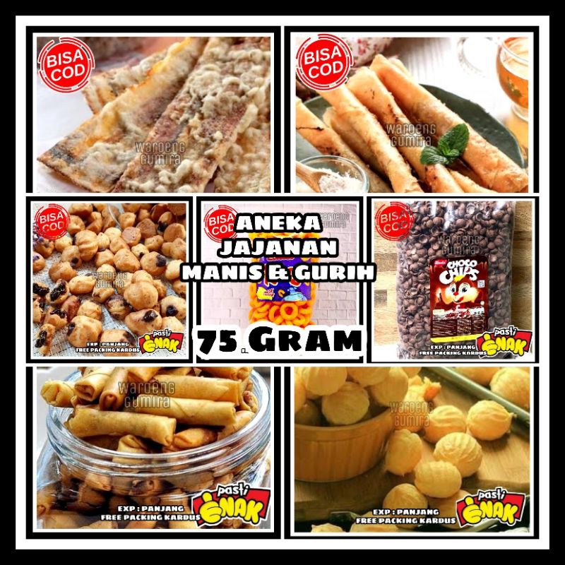 

TERLARIS Snack Kiloan 75 Gram Makanan Kering Snack Manis Asin Gurih Cemilan Jadul
