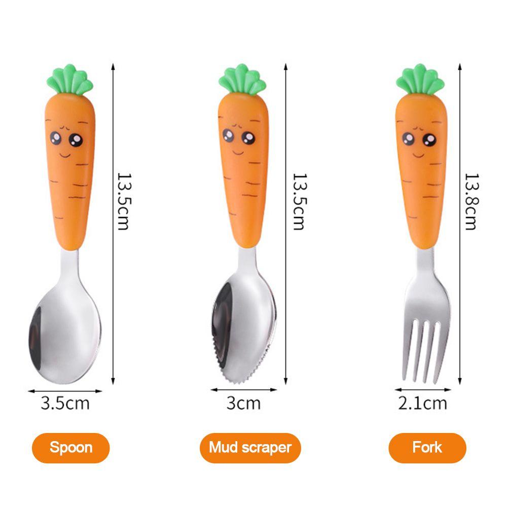 Solighter Peralatan Anak Reusable Stainless Steel Baby Flatware Bayi Gadget Peralatan Makan Balita