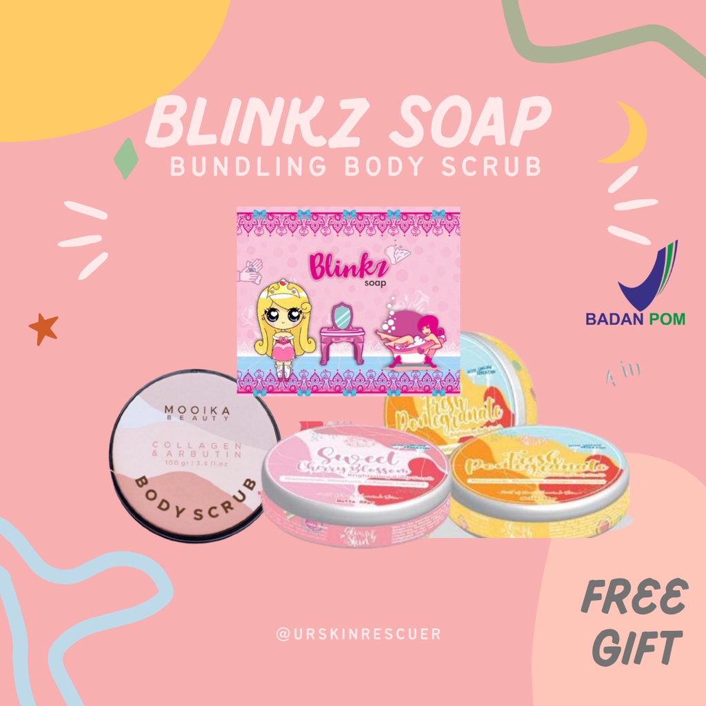 BLINKZ SOAP BUNDLING HEMAT DENGAN MOOIKA BODY SCRUB LOTION NIVEA (BPOM)