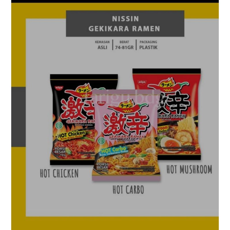

Mie Nissin Gekikara porsi pas