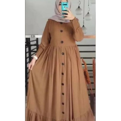 GAMIS POLOS ALESHA / Plain gamis maxy / gamis moscrepe premium polos / gamis termurah / gamis wanita