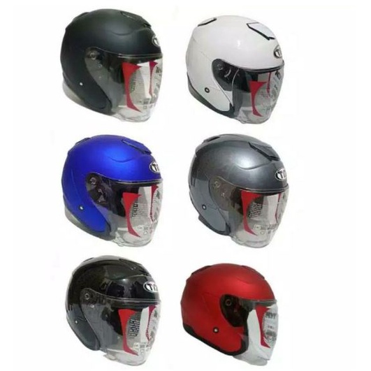 Helm KYT KYOTO Putih SOLID Hitam Merah Doff Gunmet Black Glossy Biru Doff Merah Ferarri Original KYT