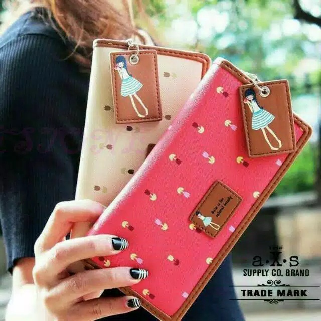 Dompet Panjang Wanita/Dompet Hp Dan Uang/Dompet Lipat Panjang/Dompet Remaja Design Kartun