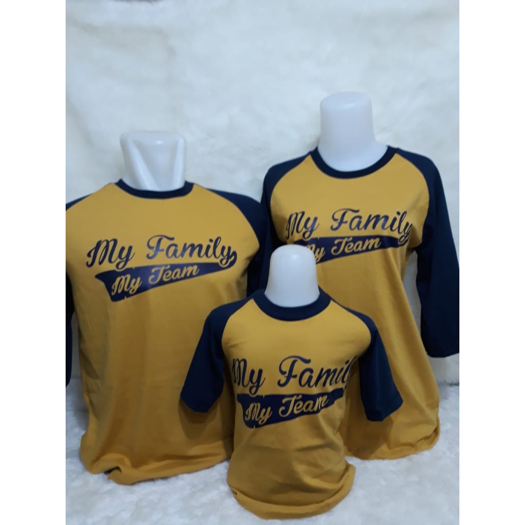 Kaos Couple Sarimbit keluarga My Family My Team Kuning kunyit Navi yeluzi