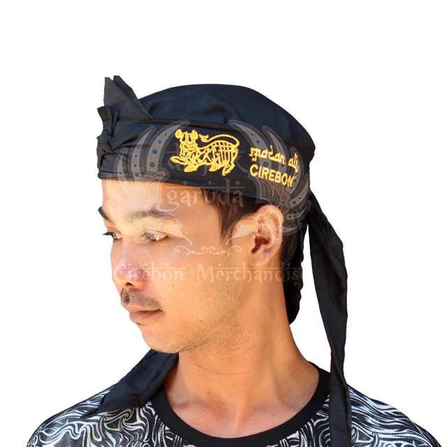 Blangkon Sunda Makuta Wangsa Bordir Macan Ali Lambang Kerajaan Cirebon - Blangkon Macan Ali Cirebon