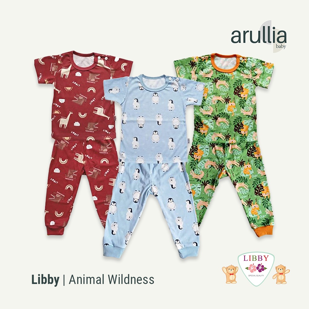 Arullia Baby - Setelan Libby - Setelan Pendek Panjang Libby - Libby Motif Terbaru Animal Wildness - 