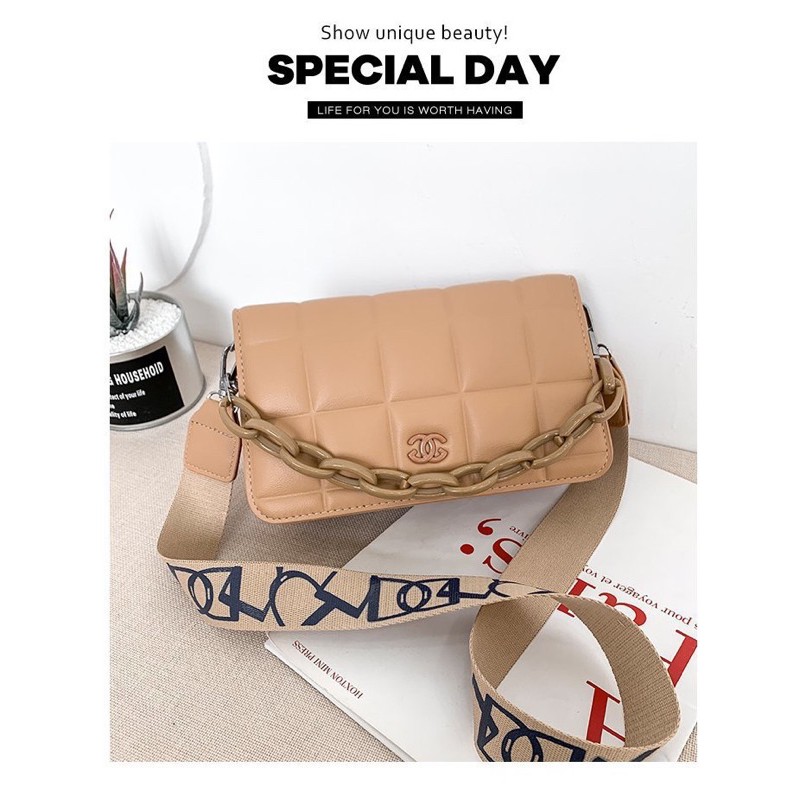 ✨✨FREE 3 TALI STRAP RANTAI KULIT✨✨ TAS SELEMPANG HANDBAG SHOULDER SLINGBAG IMPORT KONDANGAN LB- 172