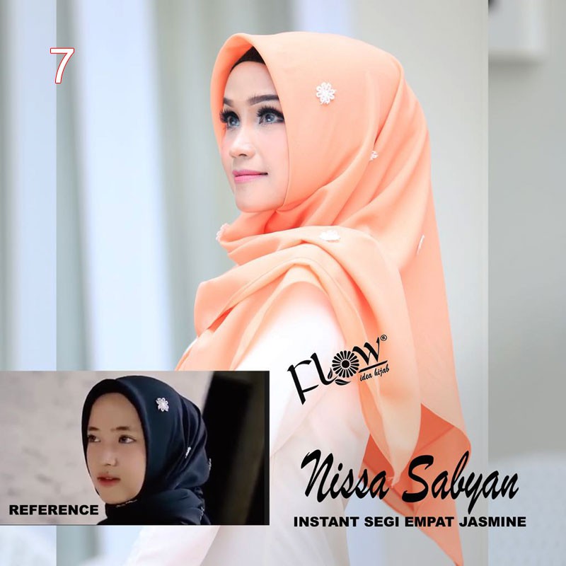  Jilbab  Segiempat Instan  Flow Nissa  Jasmine Ori JFI 