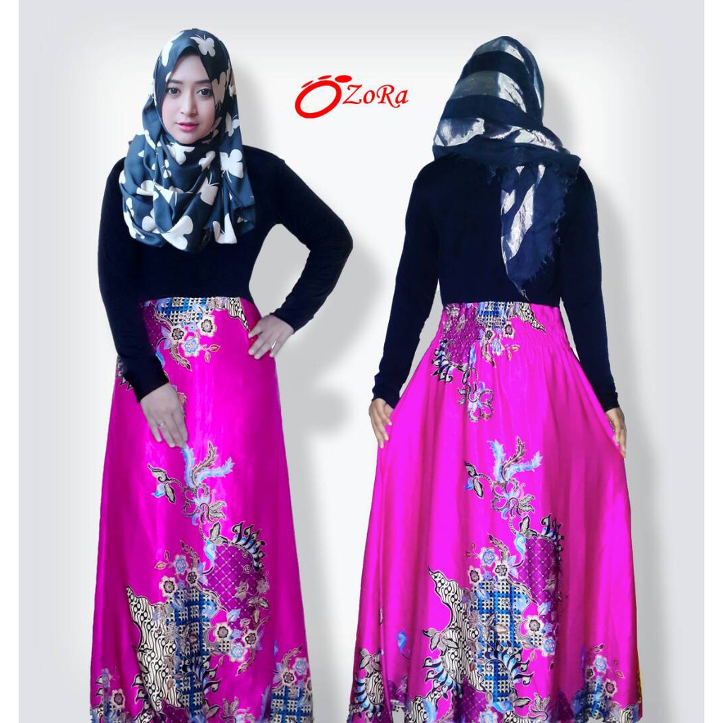 BATIK DRESS SILK Baju gamis busui perempuan MUSLIM cewek Long Dress Blouse Murah Wanita