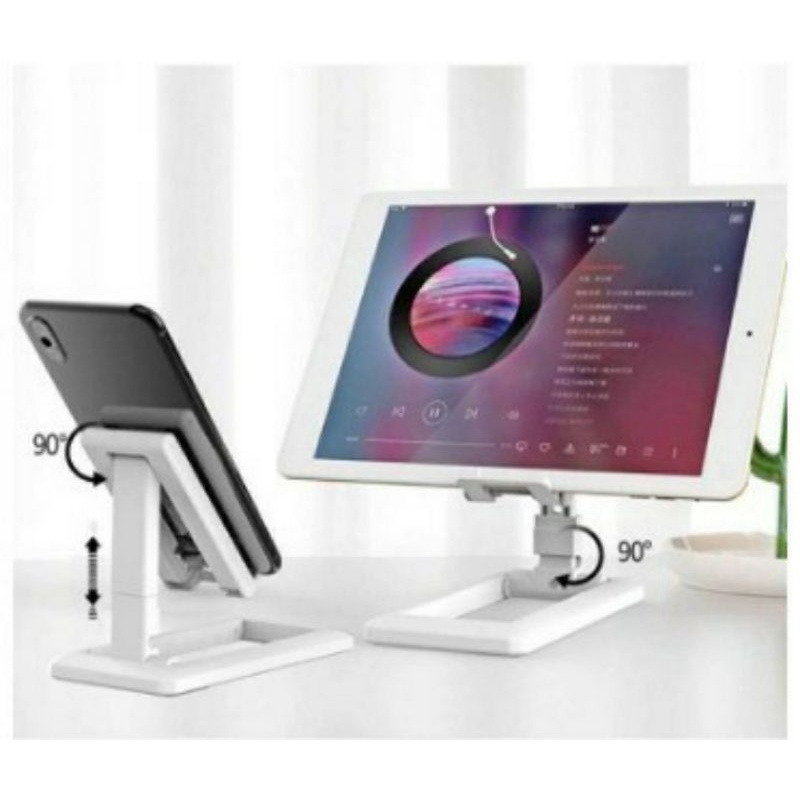 Folding Desktop Phone Holder Lipat Universal Support Stand Meja Standing Dudukan Sandaran