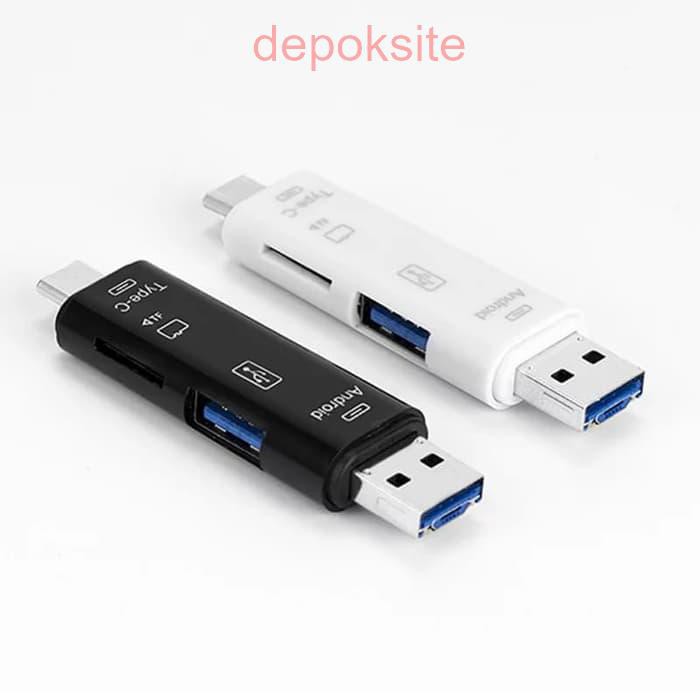 5in1 Card Reader USB 3.0 Micro USB Type C Micro SD Transfer File di HP Good QC