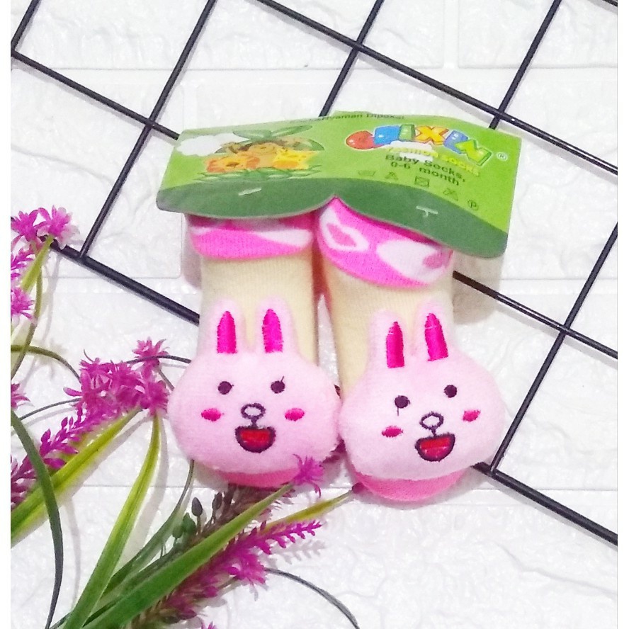 SS - ( 3 in 1 ) 3 Pasang Kaos Kaki Bayi 0 - 2 th / Kaos Kaki Boneka / Kaos Kaki Lipat