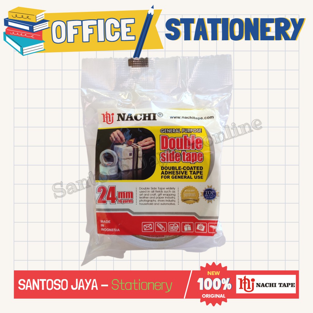 

Isolasi Selotip Bolak-Balik - Double Side Tape NACHI 24mm - 1 inch
