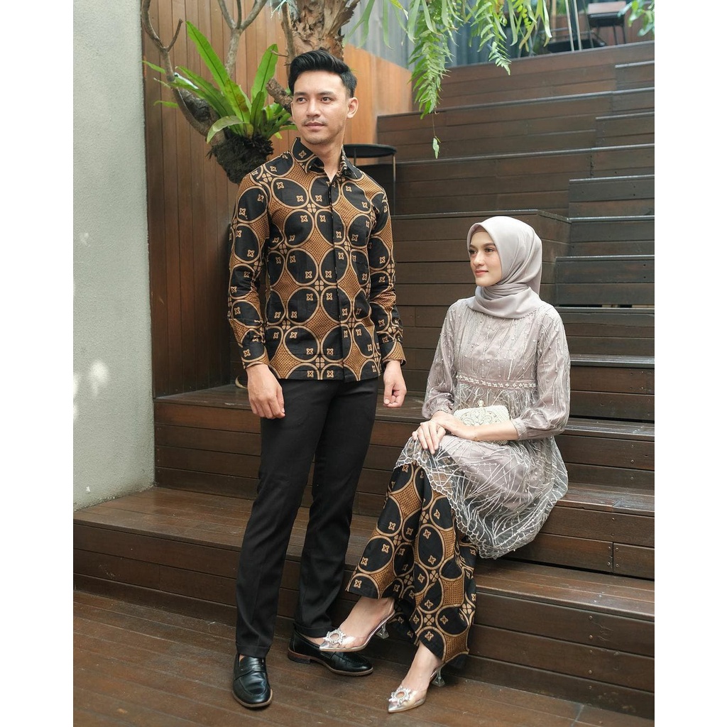 Khansabatik [Jumbo] Termurah! Maheswari Kebaya Terbaru Batik Couple Brokat Wanita/Baju Pasangan/Kemeja Lamaran Brokat | Cod Diskon Pesta Kondangan Resmi Formal