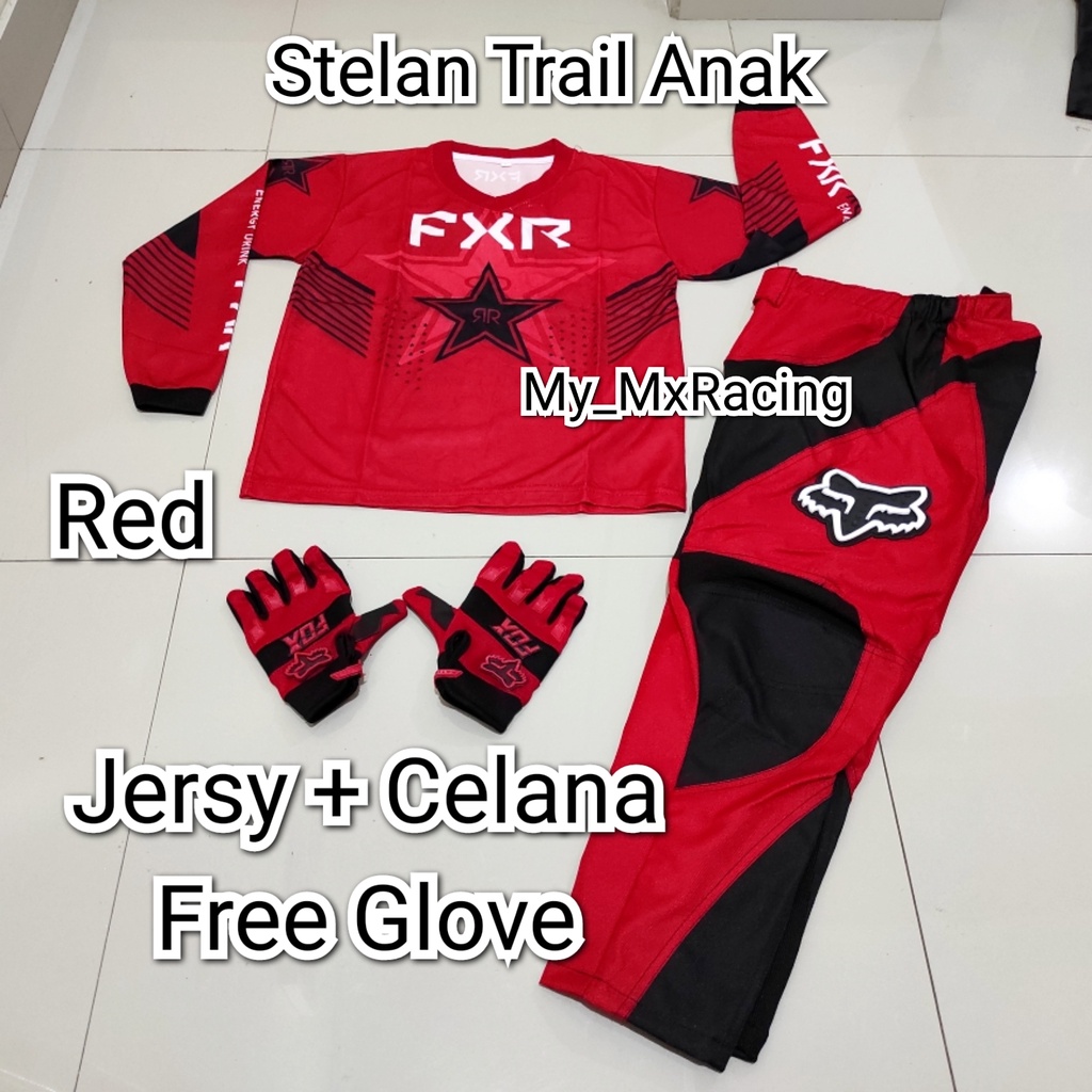 Jerset jersy cross anak atau baju trail anak BONUS SARUNG TANGAN stelan offroad anak jersey adventure trabas buat anak kids