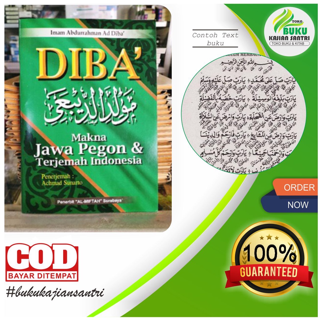 Buku MAULID DIBA Makna Gantung Jawa Pegon & Terjemah Indonesia