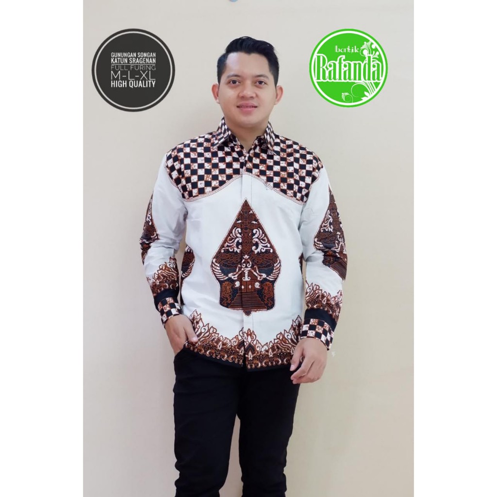 GUNUNGAN SOGAN RAFANDA BAJU KEMEJA BATIK PRIA SOLO LENGAN PANJANG PENDEK LAPIS FURING ATASAN BATIK PREMIUM MODERN KATUN HALUS GUNUNGAN CATUR PRAKASITA MERAH KLANGENAN MERAH PEKSI BINTANG 2 PRASJAYA MARENO 2 GARUDA NAGA TUMPUK RENA 2 TRUNTUM COKLAT AKAR