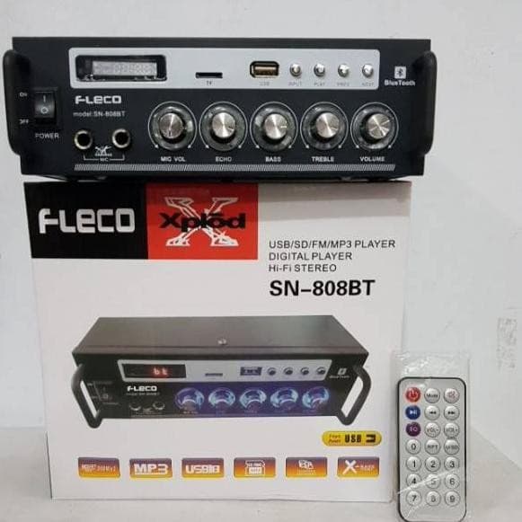 Power Amplifier Fleco SN-808 BT Bluetooth Usb Fleco SN- 808 BT - AMPLI SPEAKER EXTRA BASS