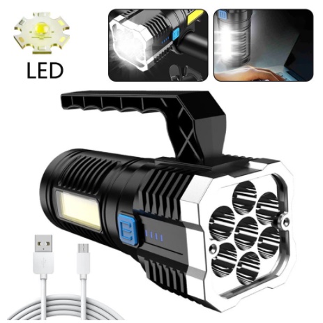 Seven 7 LED High Power LED Senter 7 LED USB Charge Portable SE175