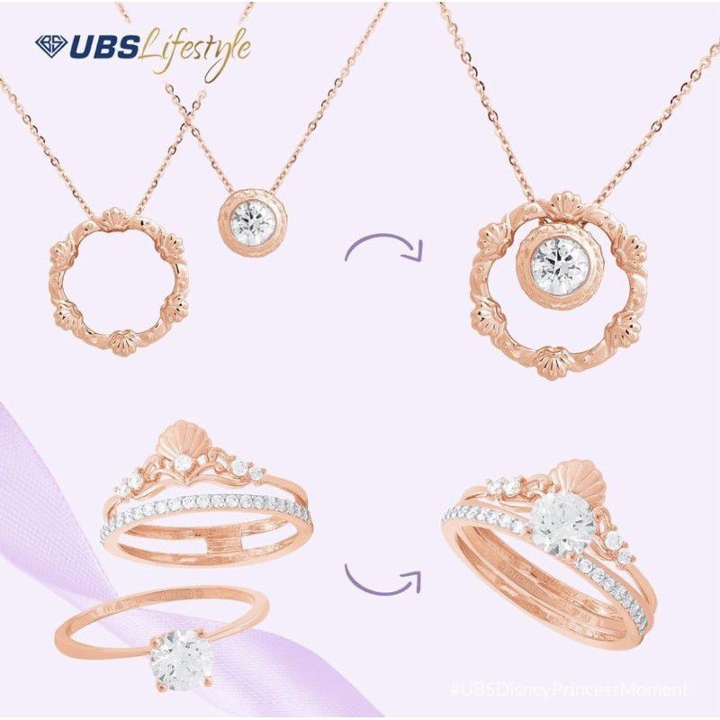 KALUNG DAN CINCIN PRINCESS MERMAID ARIEL DISNEY UBS KADAR 375 8 K