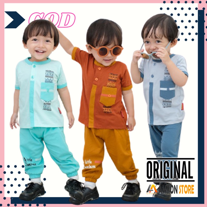 Setelan Baju Koko Anak Laki Laki Umur 0 1 2 Tahun Lucu Model Terbaru Kualitas Premium Lebaran