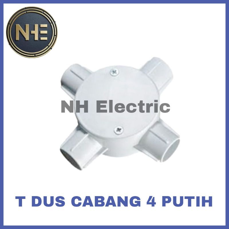 T. Dus Cabang 4 Putih 5/8mm - T. Dus Cabang 4 Putih 20mm - T. Dus Cabang 4 Putih Hiro