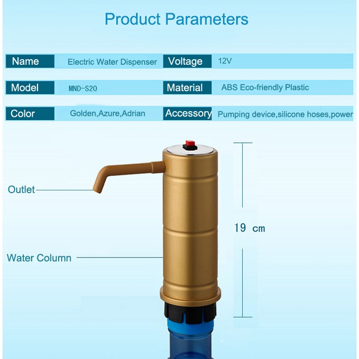 Rechargable Electric Water Dispenser Pump Pompa Galon Elektrik Pompa Air Minum - WA-S20