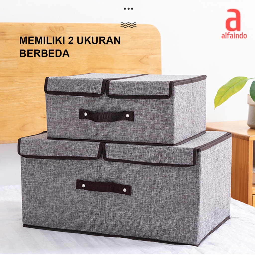 Alfaindo Storage Box Baju Tempat Penyimpanan Pakaian Keranjang Medium atau Large USB002